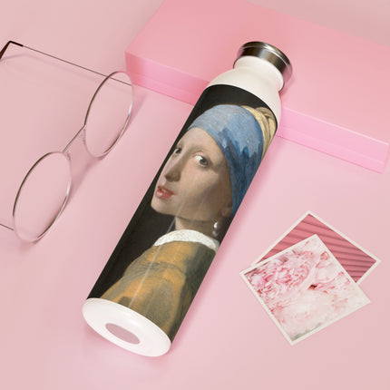 Girl with a Pearl Earring by Johannes Vermeer Slim Water Bottle