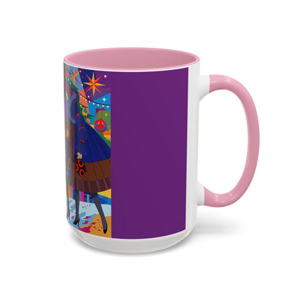 🎄✨ Christmas Among The Twinkling Trees Colorful Mug – Art Deco Holiday Fantasy