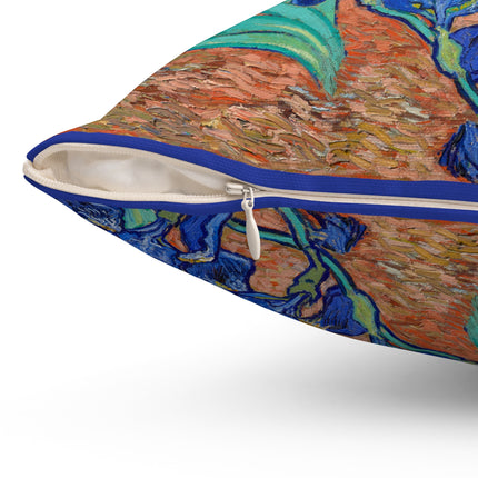 Irises by Vincent Van Gogh Spun Polyester Square Pillow