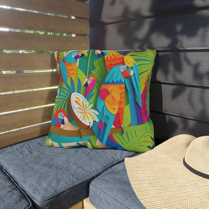 Colorful Macaws Outdoor Pillows