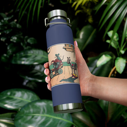 Mischievous Mice on Wheels Copper Vacuum Insulated Bottle, 22 oz
