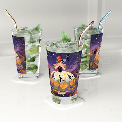 🎃🌙 The Pumpkin Moon Dress Glass, 16oz – Whimsical Halloween Fashion