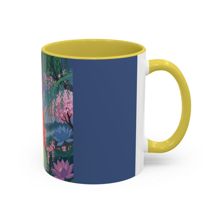 The Lady Of The Cherry Blossoms Colorful Mugs – Art Deco Spring Elegance