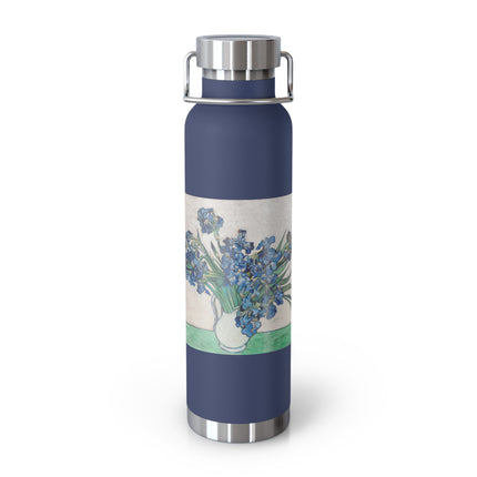 Irises by Vincent Van Gogh Copper Vacuum Insulated Bottle, 22oz