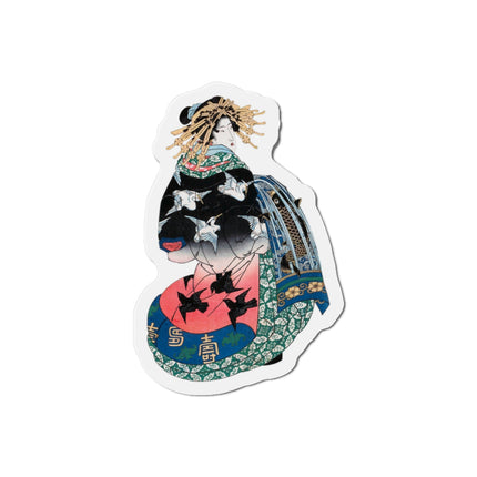 Japanese Woman by Keisai Eisen Die-Cut Magnets (5 Sizes)
