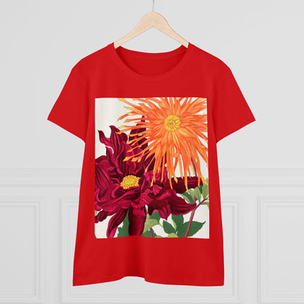 Dahlia Flower by Tanigami Kônan Women's Midweight Cotton Tee