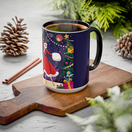 🎄❄️ The Christmas Snowball Dance Colorful Mug – Whimsical Holiday Fashion Fantasy