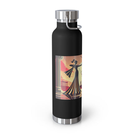 Art Deco Valentine's Romance Copper Vacuum Insulated Bottle, 22oz