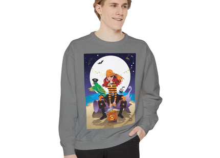 Moonlit Pirate Halloween Unisex Garment-Dyed Sweatshirt
