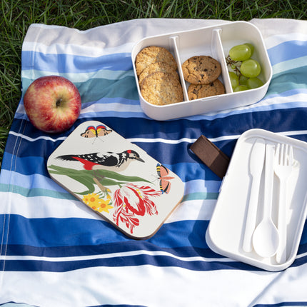 Woodpecker & Tulip Bento Lunch Box – Vibrant Energy & Cheerful Charm
