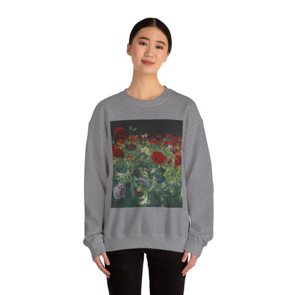 Poppies (A Study of Poppies for Carnation, Lily, Lily, Rose) by John Singer Sargent Heavy Blend™ Crewneck Sweatshirt