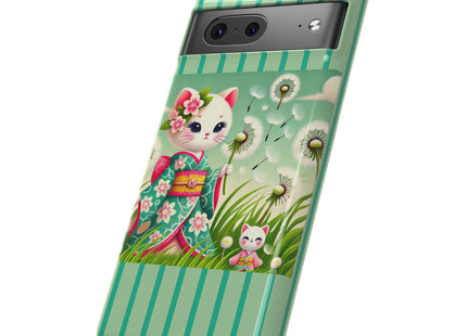 Geisha Kitten and the Dandelion Phone Cases