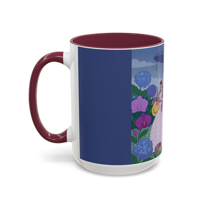 The Lady Of The Garden Tea Party Colorful Mugs – Art Deco Floral Elegance