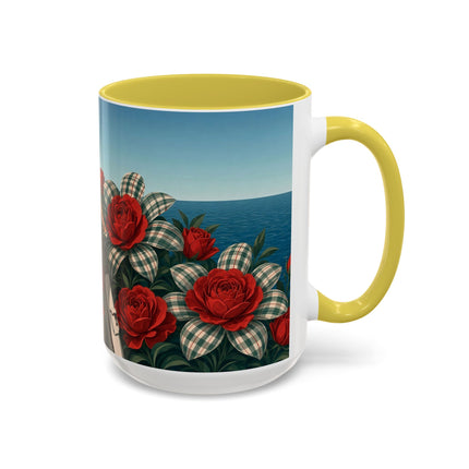 ⛵🌹 The Seaside Rose Traveler Colorful Mug – Art Deco Floral Elegance