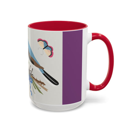 Bluebird & Butterfly Colorful Mugs – Spring Harmony & Delicate Beauty