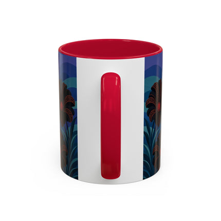 🖤🌺 The Midnight Floral Acrobat Colorful Mug – Art Deco Fashion Whimsy
