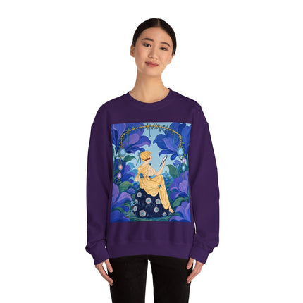 🪞🌺 The Enchanted Garden Mirror Crewneck Sweatshirt – Art Deco Fashion Whimsy