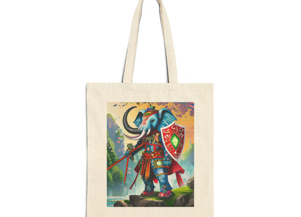 Cyberpunk Elephant Cotton Canvas Tote Bag