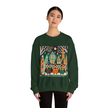 Night of the Trick-or-Treating Owlets Unisex Heavy Blend™ Crewneck Sweatshirt