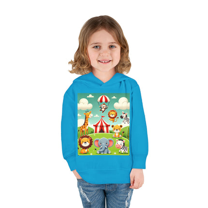 Whimsical Circus Friends Toddler Pullover Fleece Hoodie