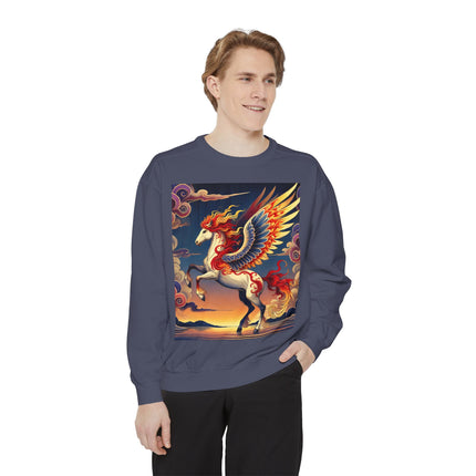 Flame-Winged Horse at Sunset Sweatshirt