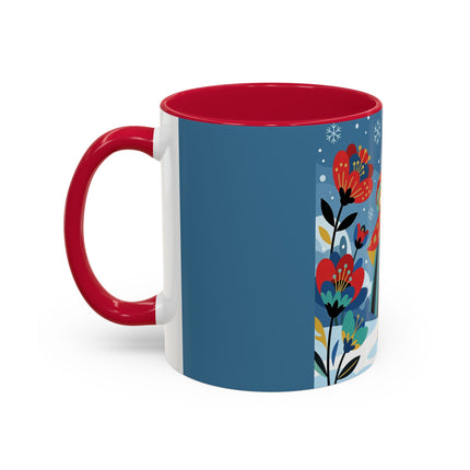 ❤️❄️ The Winter Heart Messenger Colorful Mug – Art Deco Snow Garden Fantasy