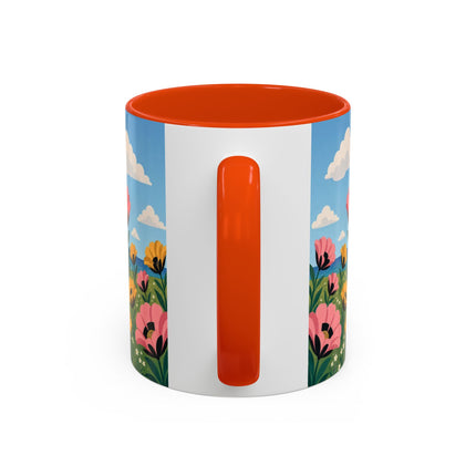 🌸⛵ The Seaside Blossom Promenade Colorful Mug – Art Deco Coastal Elegance