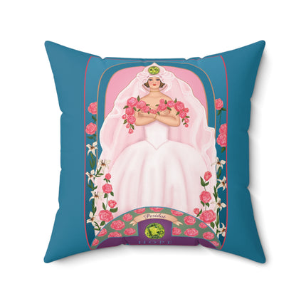 August & Peridot (from the Gem Series) by Sofia Chiostri Spun Polyester Square Pillow