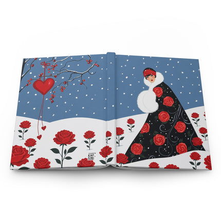 🌹❄️ The Lady Of The Winter Rose Garden Hardcover Journal – Art Deco Floral Elegance