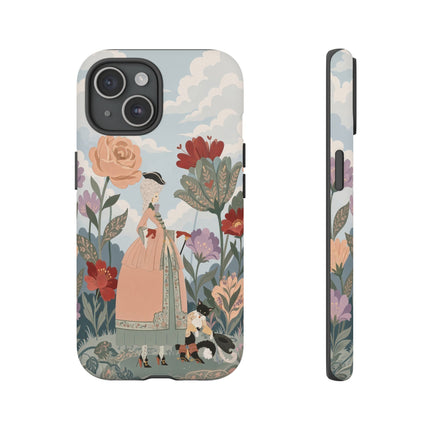 🌹🐈 The Lady And Puss In Boots Phone Case – Art Deco Floral Whimsy