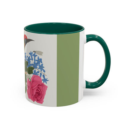 Woodpecker & Rose Colorful Mugs – Vibrant Spring & Bold Beauty