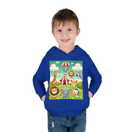 Whimsical Circus Friends Toddler Pullover Fleece Hoodie