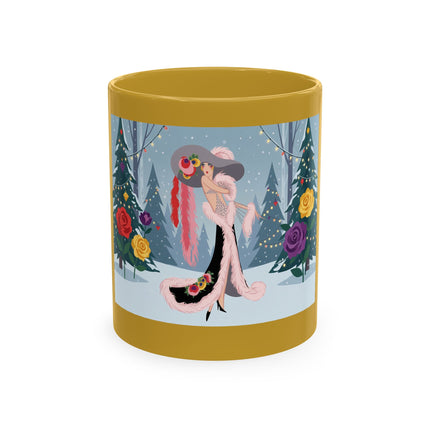 🏮🎄 The Winter Lantern Celebration Ceramic Mug – Art Deco Asian Christmas Elegance