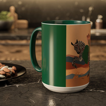 Zebra Rider Colorful Mugs – Safari Chic & Art Deco Adventure