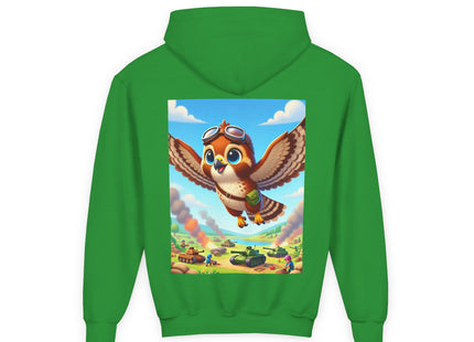 Red-Tailed Hawk in Battle Youth Heavy Blend Hooded Sweatshirt