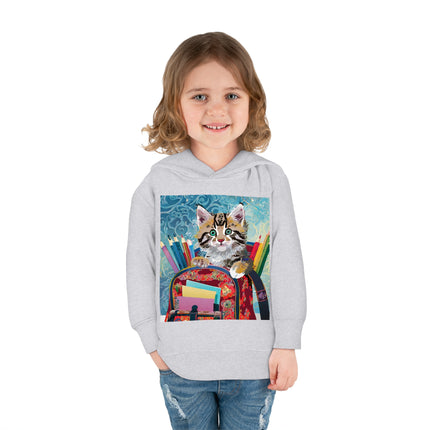 Whiskered Wanderings Toddler Pullover Fleece Hoodie