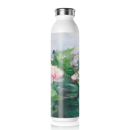 Water Lilies by Karl Hagemeister Slim Water Bottle