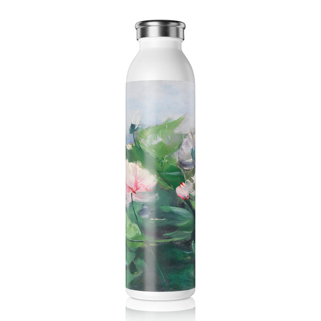 Water Lilies by Karl Hagemeister Slim Water Bottle