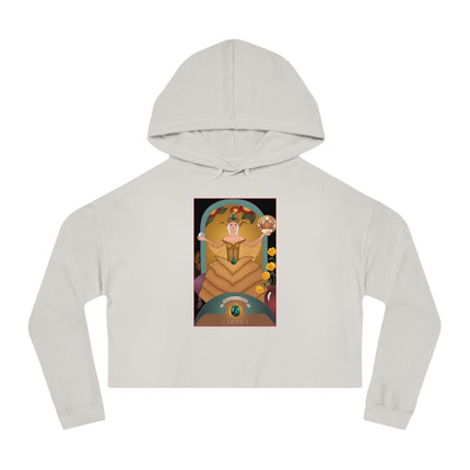 June & Pearl, Alexandrite (from the Gem Series) by Sofia Chiostri Women’s Cropped Hooded Sweatshirt