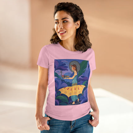 🦋🌿 The Butterfly Garden Offering Cotton Tee – Art Deco Botanical Fantasy