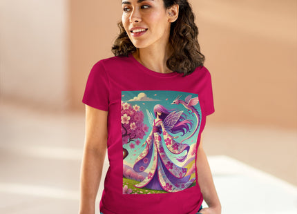 Petals in the Wind: The Kimono Fairy and the Sky Dragon Cotton Tee