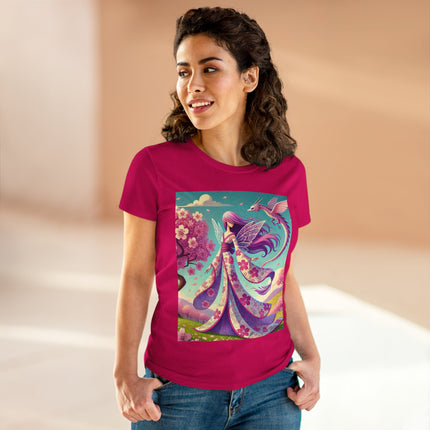 Petals in the Wind: The Kimono Fairy and the Sky Dragon Cotton Tee