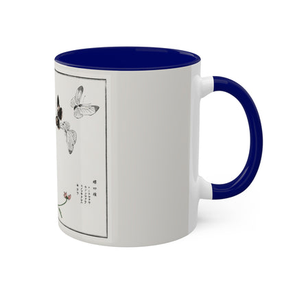 Butterflies and flower illustration by Morimoto Toko Colorful Mugs, 11oz