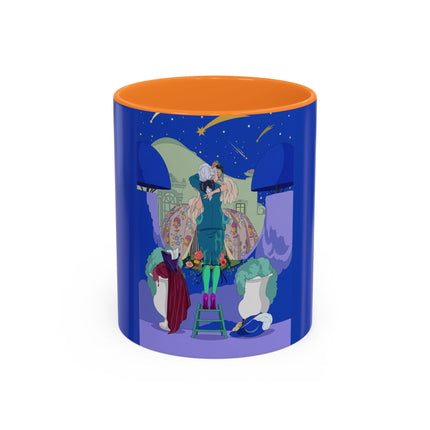 Wishes Beneath the Comet Sky Colorful Mug (11oz, 15oz) – Celestial Magic, Art Deco Elegance & Dreamy Wonder
