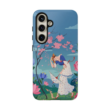 🌸☂️ The Lady Of The Falling Blossoms Phone Case – Art Deco Garden Whimsy