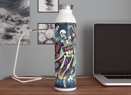 Skeleton Kabuki Performer Slim Water Bottle