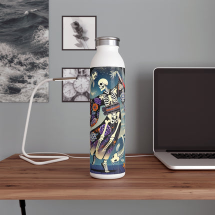 Skeleton Kabuki Performer Slim Water Bottle