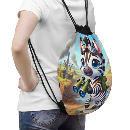 The Zebra Lookout Drawstring Bag – Adventure, Curiosity & Explorer Spirit