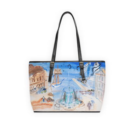 Composition au port et à la fontaine by Raoul Dufy PU Leather Shoulder Bag