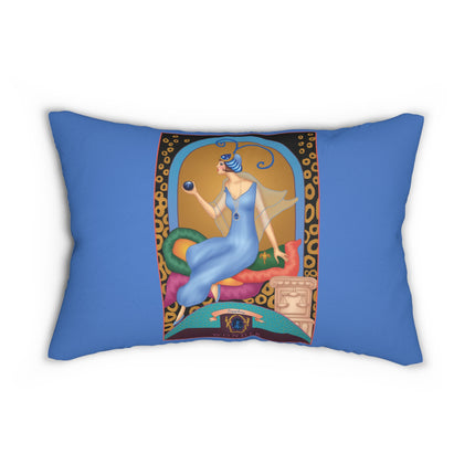 September & Sapphire (from the Gem Series) by Sofia Chiostri Spun Polyester Lumbar Pillow